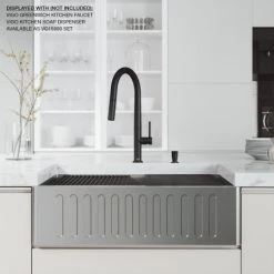 Vigo Oxford 33" Farmhouse Single Basin Stainless Steel Kitchen Sink with Basin Rack, Basket Strainer, and Cutting Board 12 Vigo Oxford 33" Farmhouse Single Basin Stainless Steel Kitchen Sink with Basin Rack, Basket Strainer, and Cutting Board -Kraus Sales Shop vigo vgs3320sa alternate image 265